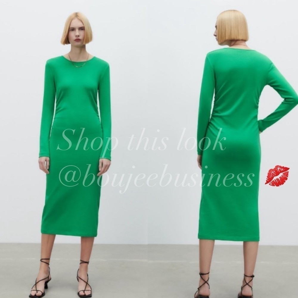 ZARA Gathered Midi Dress BNWT
